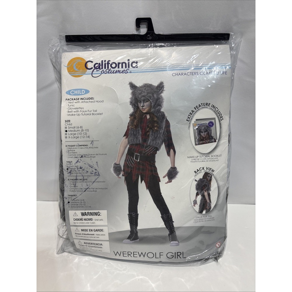 Werewolf Girl Twilight California Costume Halloween Dress Up Medium 8-10 New